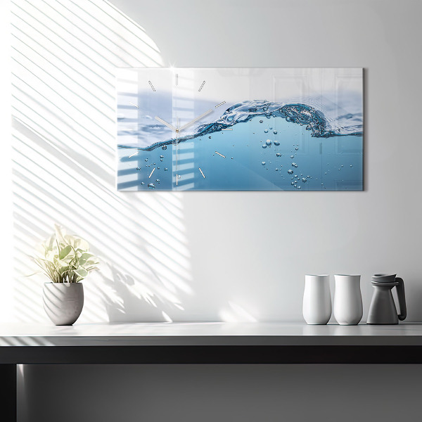 Horizontal wall clock Close-up of water