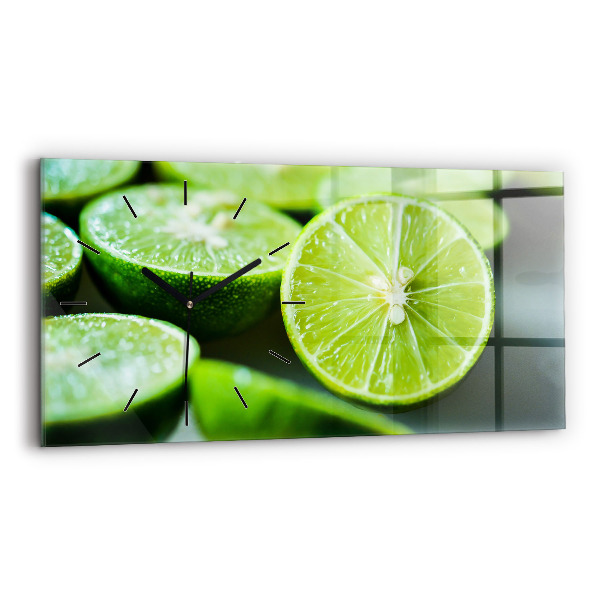 Horizontal wall clock Lime wedges