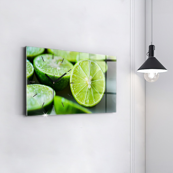 Horizontal wall clock Lime wedges