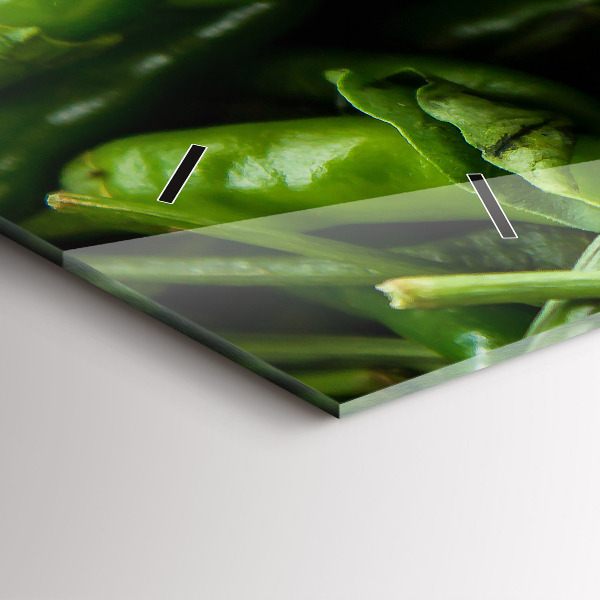 Horizontal wall clock Green pepper