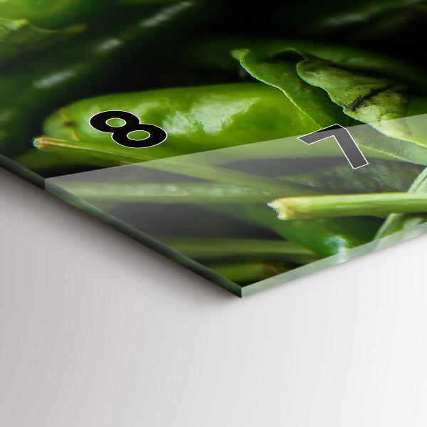 Horizontal wall clock Green pepper