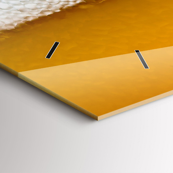 Horizontal wall clock Close-up of beer