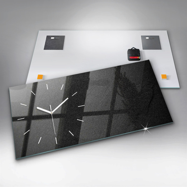 Horizontal wall clock Dark rock