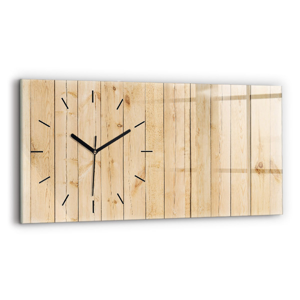 Horizontal wall clock Wooden boards
