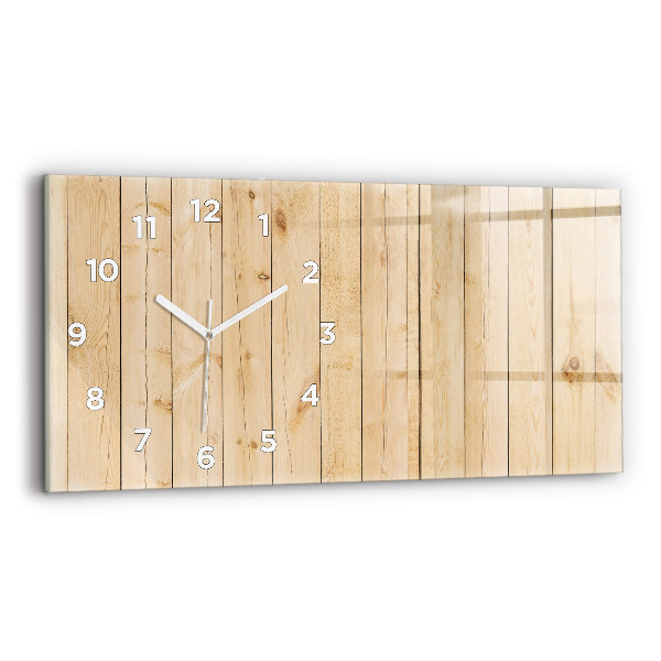 Horizontal wall clock Wooden boards
