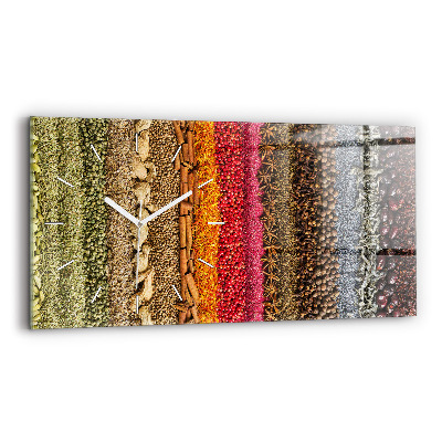Horizontal wall clock Rows of spices