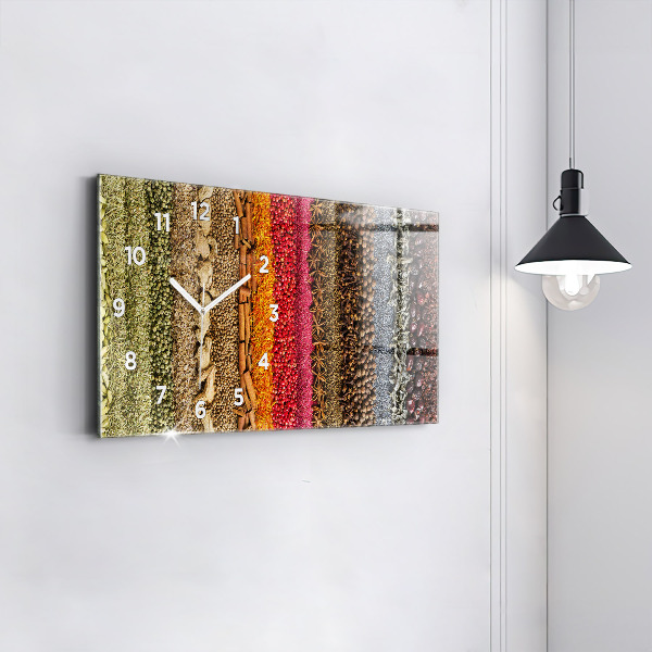 Horizontal wall clock Rows of spices