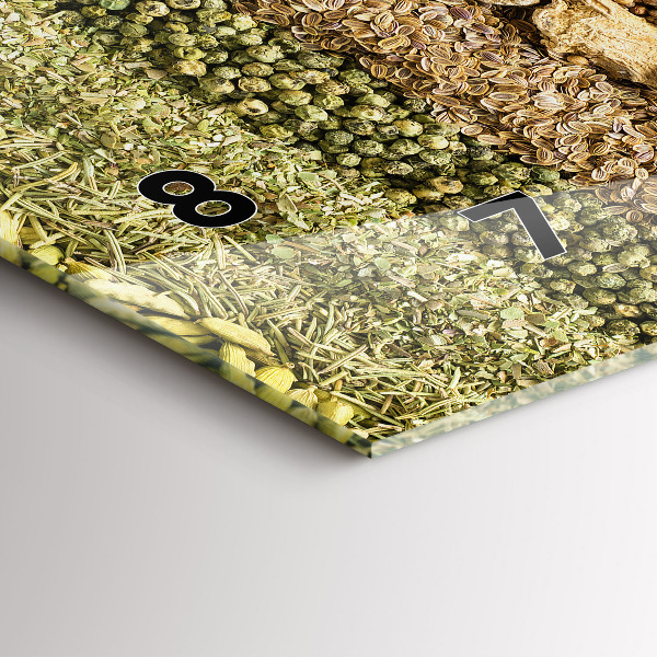 Horizontal wall clock Rows of spices