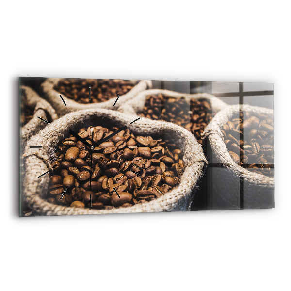 Horizontal wall clock Bags of coffee