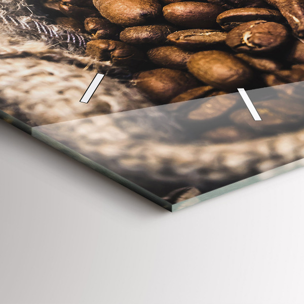 Horizontal wall clock Bags of coffee