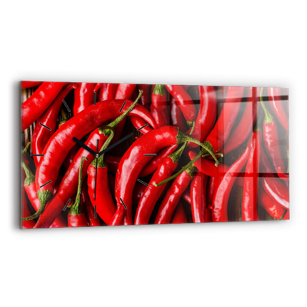 Horizontal wall clock Hot peppers