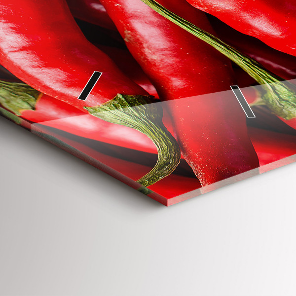 Horizontal wall clock Hot peppers