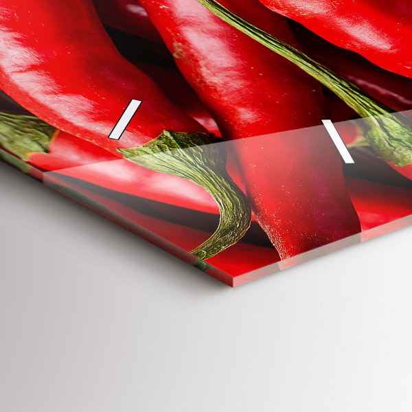 Horizontal wall clock Hot peppers