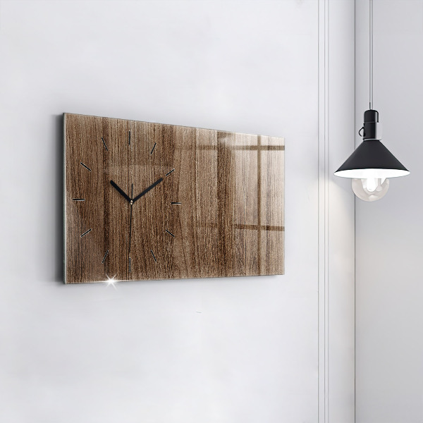 Horizontal wall clock Dark wood
