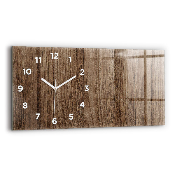 Horizontal wall clock Dark wood
