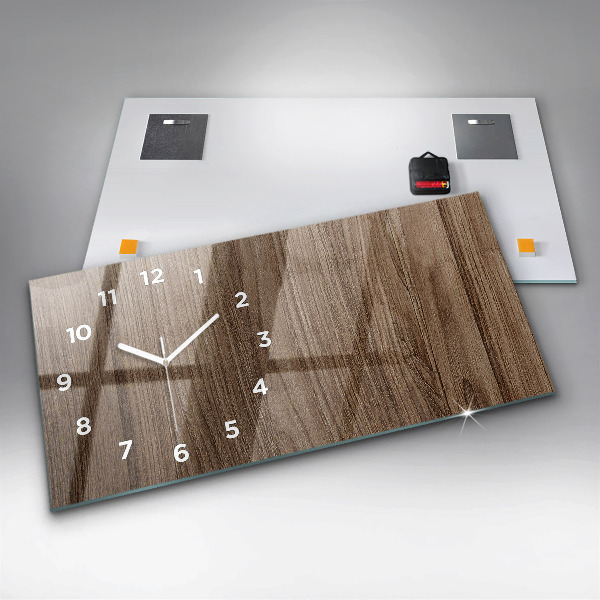 Horizontal wall clock Dark wood
