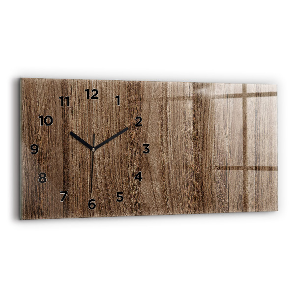 Horizontal wall clock Dark wood