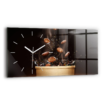 Horizontal wall clock Hot coffee