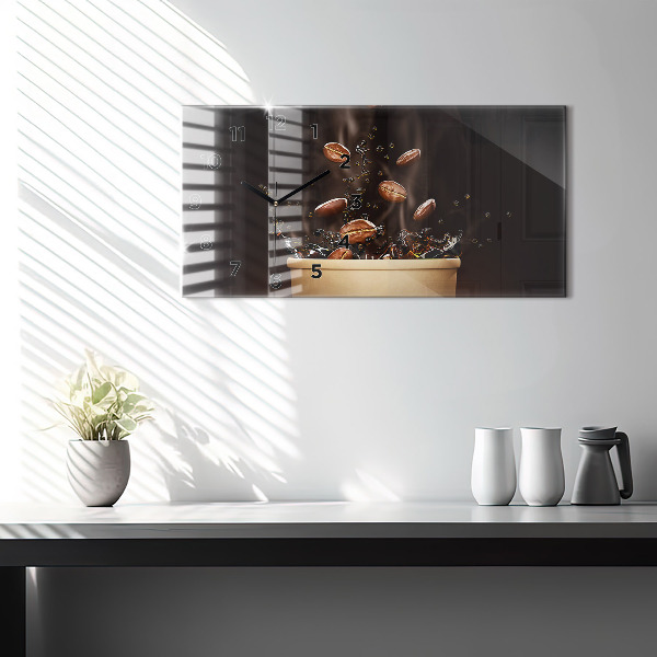 Horizontal wall clock Hot coffee