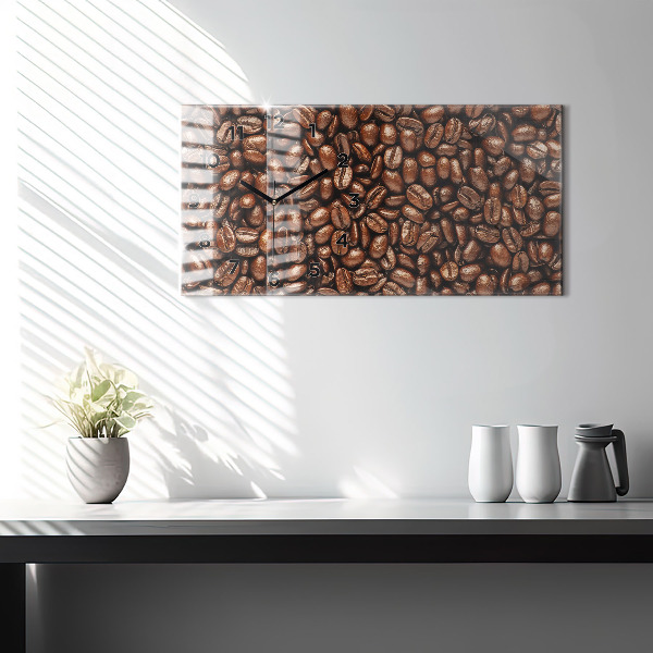Horizontal wall clock Coffee beans