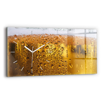 Horizontal wall clock A mug of beer