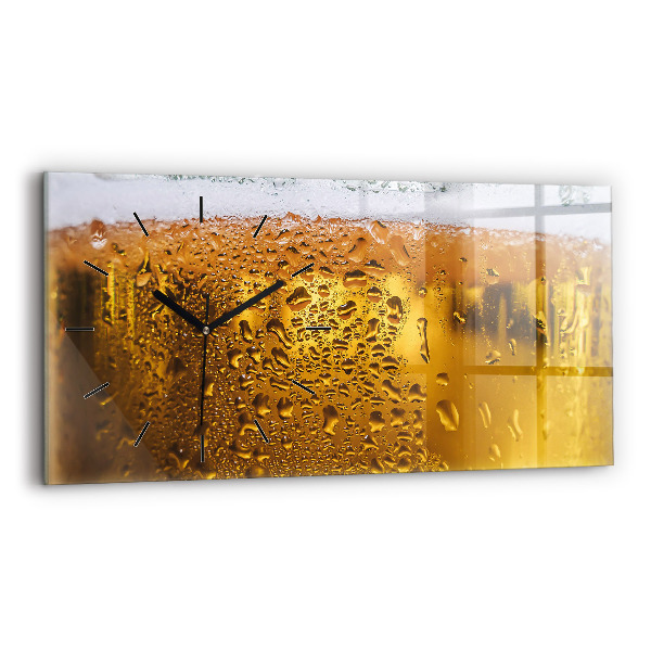 Horizontal wall clock A mug of beer