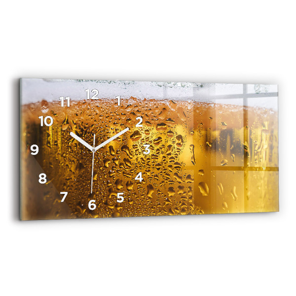 Horizontal wall clock A mug of beer