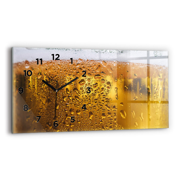 Horizontal wall clock A mug of beer
