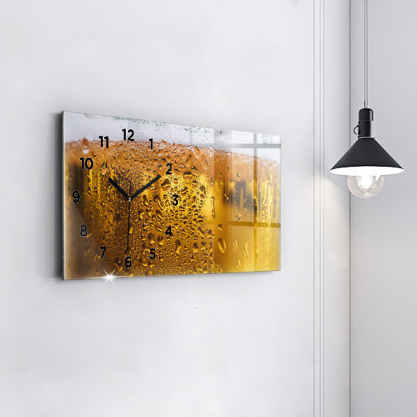 Horizontal wall clock A mug of beer