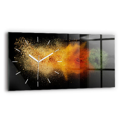 Horizontal wall clock Spices scattered