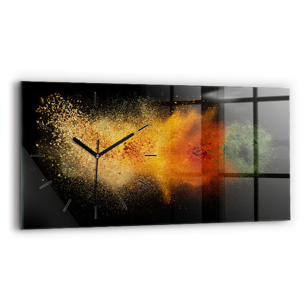 Horizontal wall clock Spices scattered