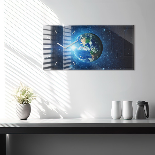 Horizontal wall clock Earth and Galaxy – NASA