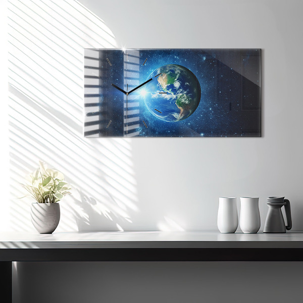 Horizontal wall clock Earth and Galaxy – NASA