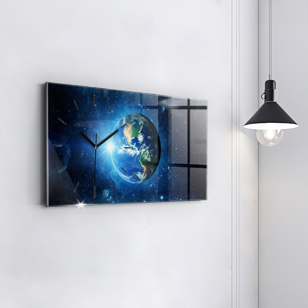 Horizontal wall clock Earth and Galaxy – NASA