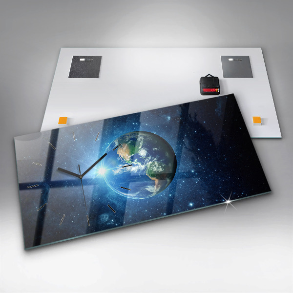 Horizontal wall clock Earth and Galaxy – NASA