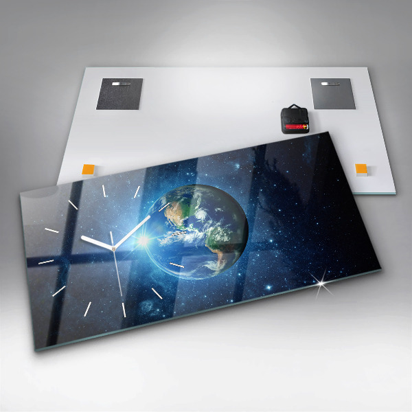Horizontal wall clock Earth and Galaxy – NASA