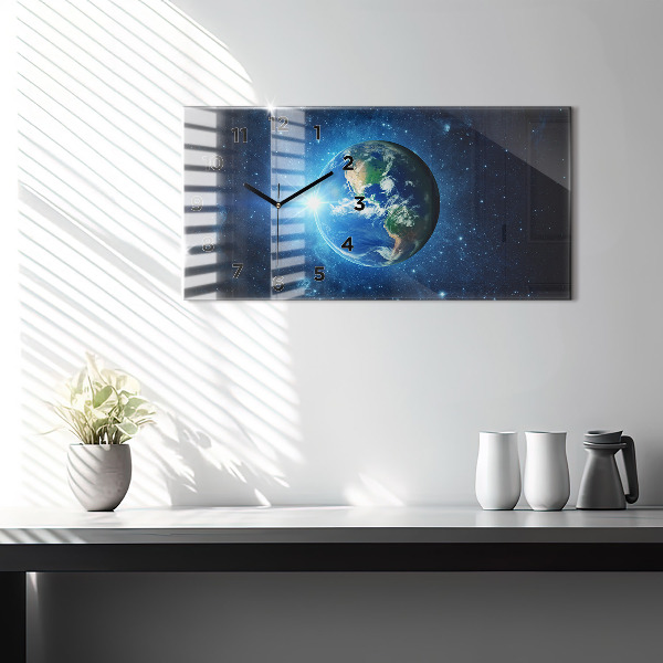 Horizontal wall clock Earth and Galaxy – NASA