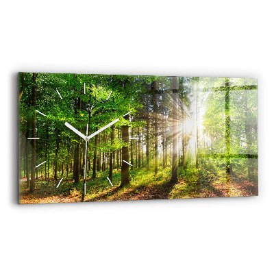 Horizontal wall clock Forest sunrise