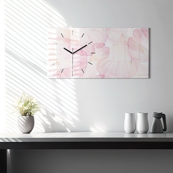 Horizontal wall clock Watercolor petals