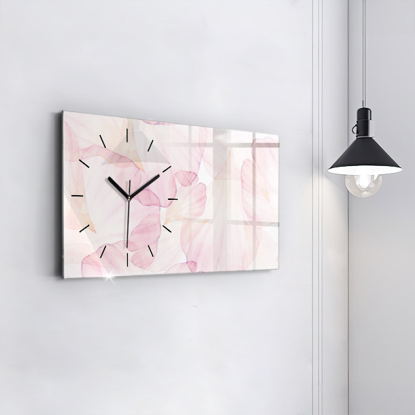 Horizontal wall clock Watercolor petals