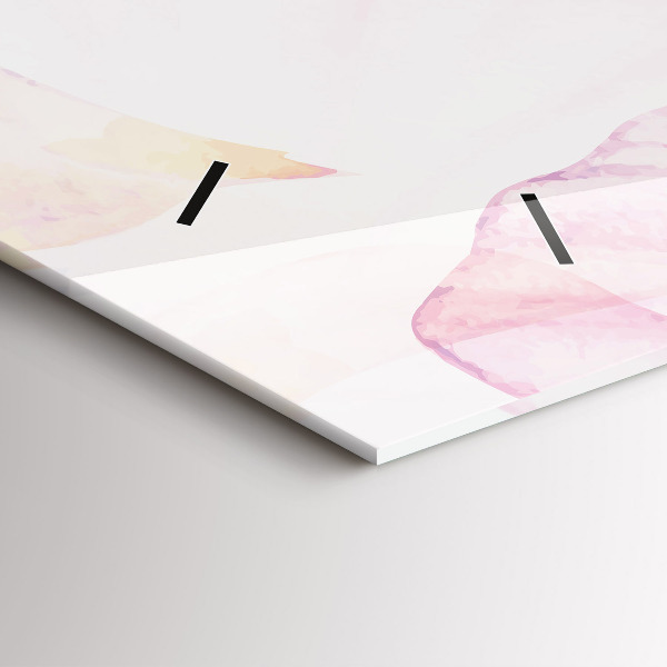 Horizontal wall clock Watercolor petals