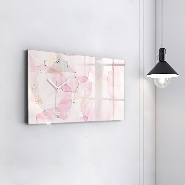 Horizontal wall clock Watercolor petals