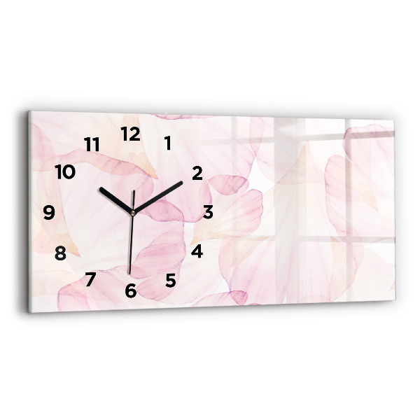 Horizontal wall clock Watercolor petals