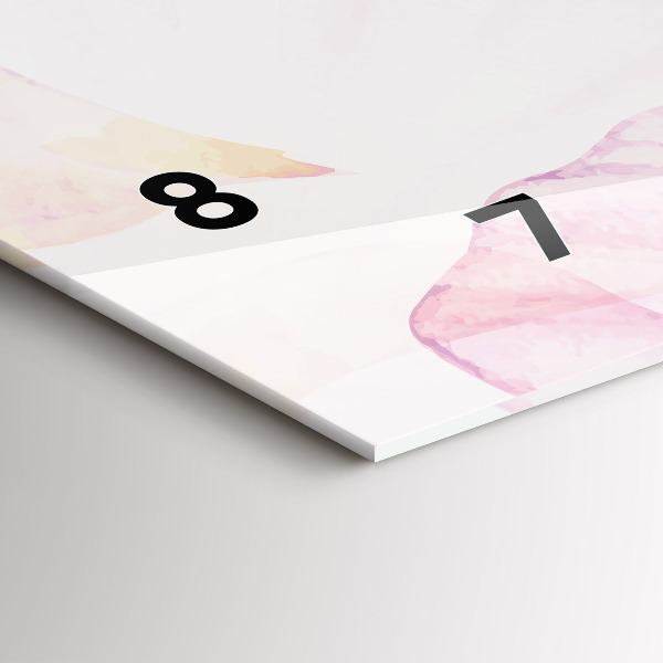 Horizontal wall clock Watercolor petals