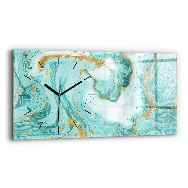 Horizontal wall clock Marble texture