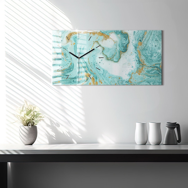 Horizontal wall clock Marble texture