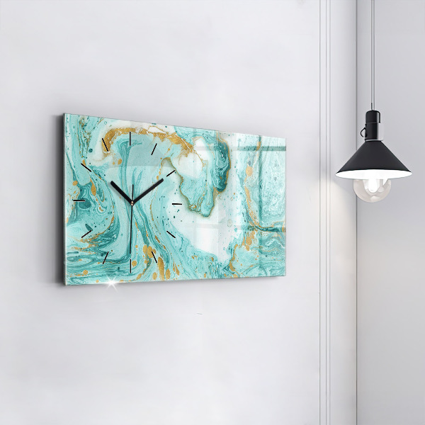 Horizontal wall clock Marble texture