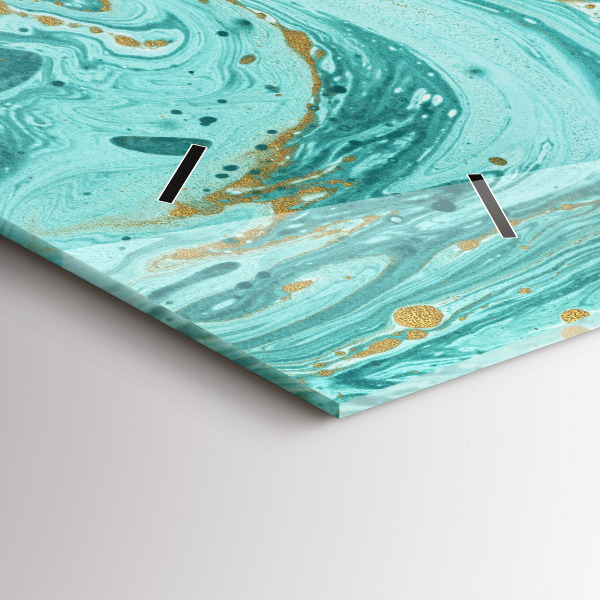 Horizontal wall clock Marble texture