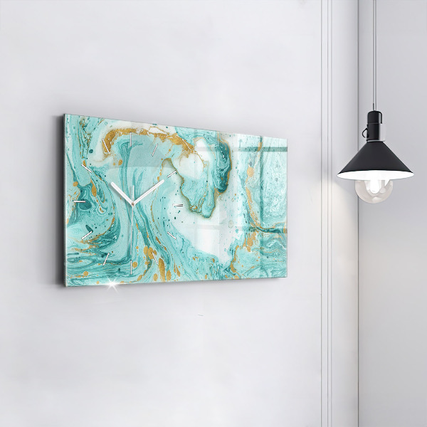 Horizontal wall clock Marble texture