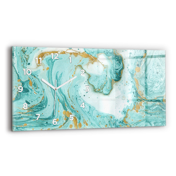 Horizontal wall clock Marble texture